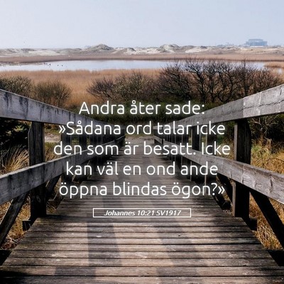 Picture 05 - Johannes 10:21 SV1917 - Andra åter sade: »Sådana ord talar icke den - Bible Verse Picture