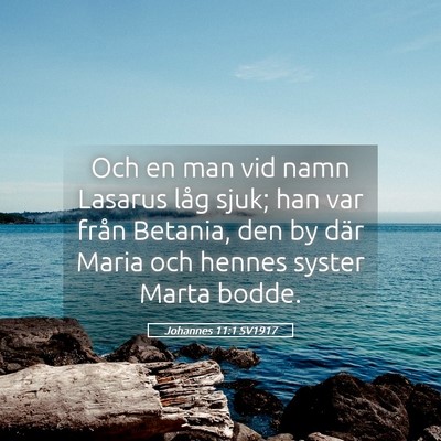 Picture 05 - Johannes 11:1 SV1917 - Och en man vid namn Lasarus låg sjuk; han var - Bible Verse Picture
