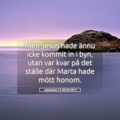 Picture 05 - Johannes 11:30 SV1917 - Men Jesus hade ännu icke kommit in i byn, utan - Bible Verse Picture