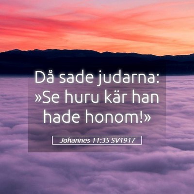 Picture 05 - Johannes 11:35 SV1917 - Då sade judarna: »Se huru kär han hade - Bible Verse Picture