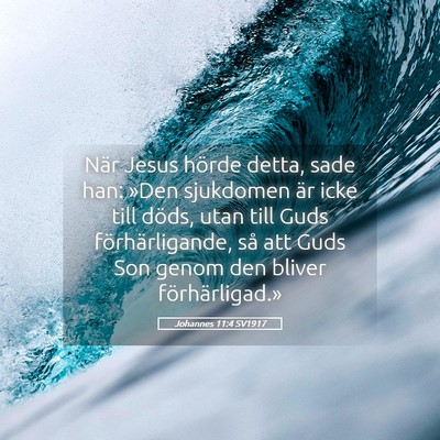 Picture 05 - Johannes 11:4 SV1917 - När Jesus hörde detta, sade han: »Den - Bible Verse Picture
