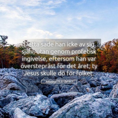 Picture 05 - Johannes 11:51 SV1917 - Detta sade han icke av sig själv, utan genom - Bible Verse Picture