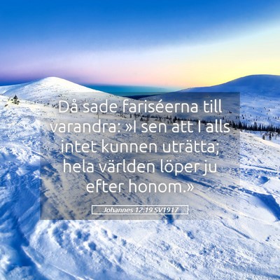 Picture 05 - Johannes 12:19 SV1917 - Då sade fariséerna till varandra: »I sen att I - Bible Verse Picture