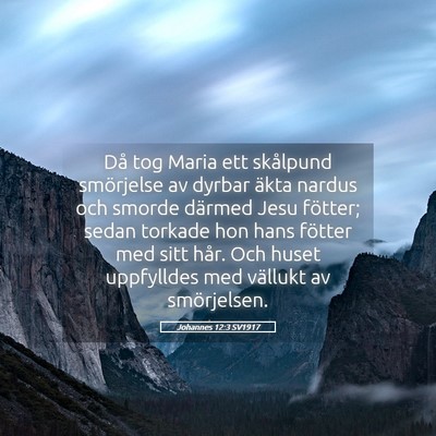 Picture 05 - Johannes 12:3 SV1917 - Då tog Maria ett skålpund smörjelse av dyrbar - Bible Verse Picture