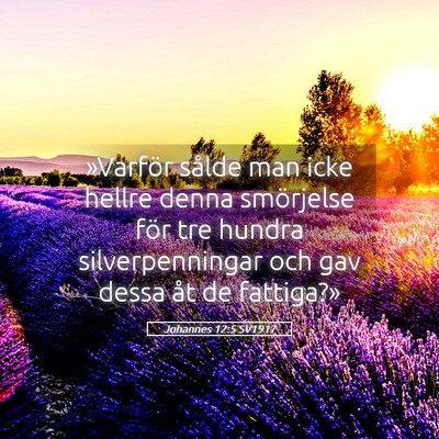 Picture 05 - Johannes 12:5 SV1917 - »Varför sålde man icke hellre denna smörjelse - Bible Verse Picture