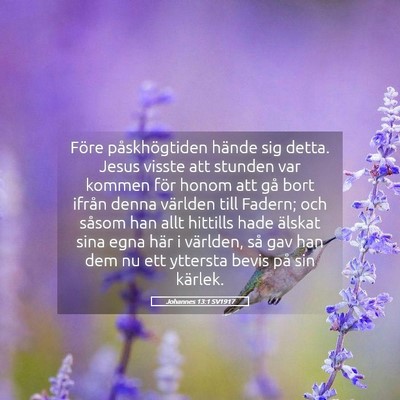 Picture 05 - Johannes 13:1 SV1917 - Före påskhögtiden hände sig detta. Jesus - Bible Verse Picture