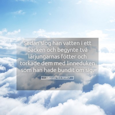 Picture 05 - Johannes 13:5 SV1917 - Sedan slog han vatten i ett bäcken och begynte - Bible Verse Picture