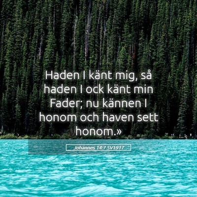 Picture 05 - Johannes 14:7 SV1917 - Haden I känt mig, så haden I ock känt min - Bible Verse Picture