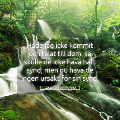 Picture 05 - Johannes 15:22 SV1917 - Hade jag icke kommit och talat till dem, så - Bible Verse Picture