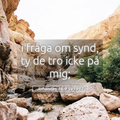 Picture 05 - Johannes 16:9 SV1917 - i fråga om synd, ty de tro icke på - Bible Verse Picture