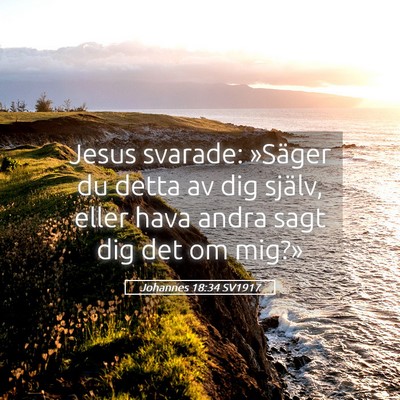 Picture 05 - Johannes 18:34 SV1917 - Jesus svarade: »Säger du detta av dig själv, - Bible Verse Picture