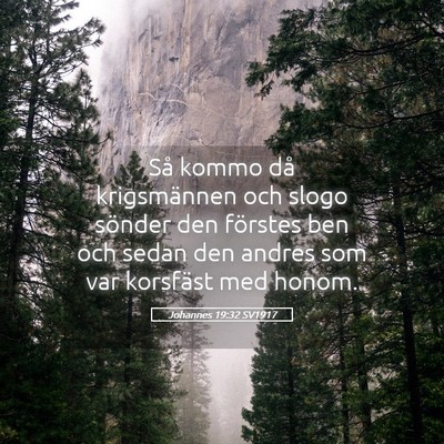 Picture 05 - Johannes 19:32 SV1917 - Så kommo då krigsmännen och slogo sönder den - Bible Verse Picture