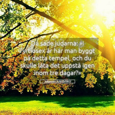 Picture 05 - Johannes 2:20 SV1917 - Då sade judarna: »I fyrtiosex år har man byggt - Bible Verse Picture
