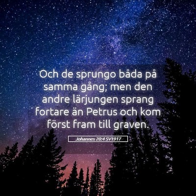 Picture 05 - Johannes 20:4 SV1917 - Och de sprungo båda på samma gång; men den - Bible Verse Picture