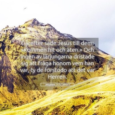 Picture 05 - Johannes 21:12 SV1917 - Därefter sade Jesus till dem: »Kommen hit och - Bible Verse Picture