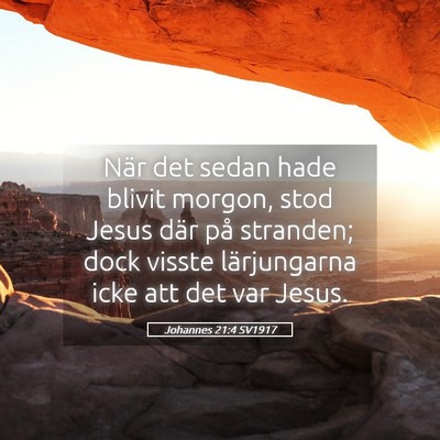 Picture 05 - Johannes 21:4 SV1917 - När det sedan hade blivit morgon, stod Jesus - Bible Verse Picture