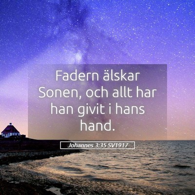 Picture 05 - Johannes 3:35 SV1917 - Fadern älskar Sonen, och allt har han givit i - Bible Verse Picture