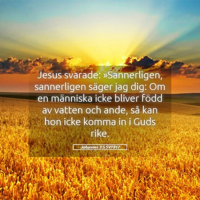 Picture 05 - Johannes 3:5 SV1917 - Jesus svarade: »Sannerligen, sannerligen säger - Bible Verse Picture