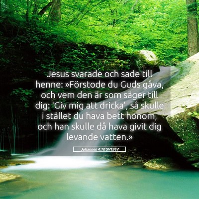 Picture 05 - Johannes 4:10 SV1917 - Jesus svarade och sade till henne: »Förstode du - Bible Verse Picture