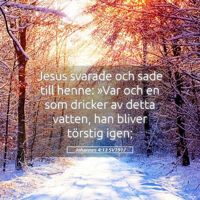 Picture 05 - Johannes 4:13 SV1917 - Jesus svarade och sade till henne: »Var och en - Bible Verse Picture