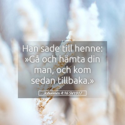 Picture 05 - Johannes 4:16 SV1917 - Han sade till henne: »Gå och hämta din man, - Bible Verse Picture