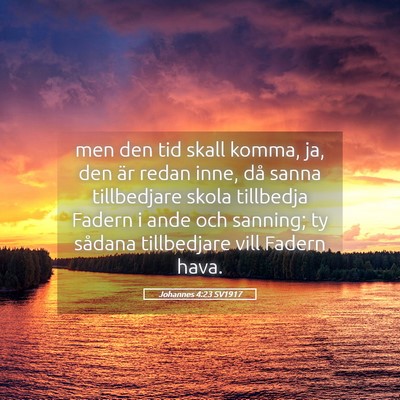 Picture 05 - Johannes 4:23 SV1917 - men den tid skall komma, ja, den är redan inne, - Bible Verse Picture