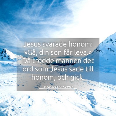 Picture 05 - Johannes 4:50 SV1917 - Jesus svarade honom: »Gå, din son får leva.» - Bible Verse Picture
