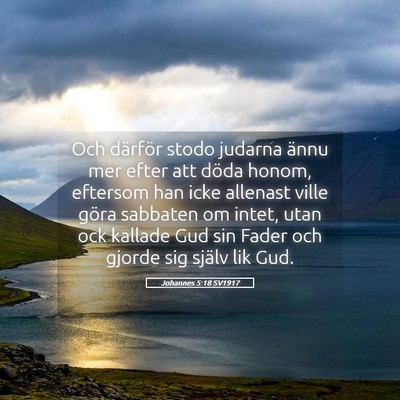 Picture 05 - Johannes 5:18 SV1917 - Och därför stodo judarna ännu mer efter att - Bible Verse Picture