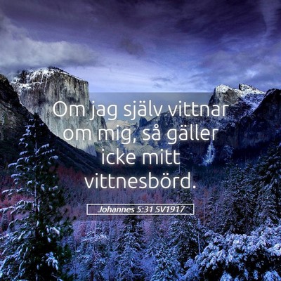 Picture 05 - Johannes 5:31 SV1917 - Om jag själv vittnar om mig, så gäller icke - Bible Verse Picture