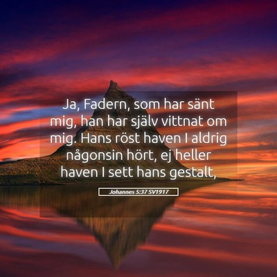 Picture 05 - Johannes 5:37 SV1917 - Ja, Fadern, som har sänt mig, han har själv - Bible Verse Picture