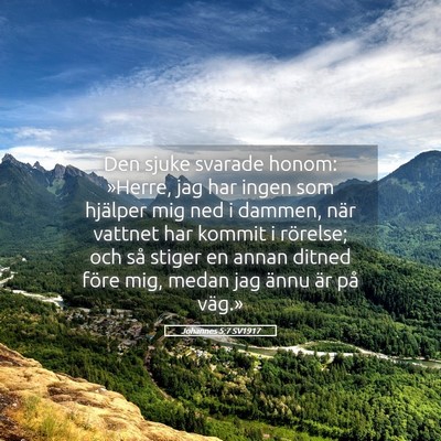 Picture 05 - Johannes 5:7 SV1917 - Den sjuke svarade honom: »Herre, jag har ingen - Bible Verse Picture