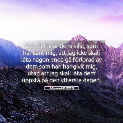 Picture 05 - Johannes 6:39 SV1917 - Och detta är dens vilja, som har sänt mig, att - Bible Verse Picture