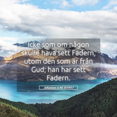 Picture 05 - Johannes 6:46 SV1917 - Icke som om någon skulle hava sett Fadern, utom - Bible Verse Picture