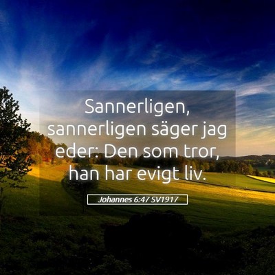 Picture 05 - Johannes 6:47 SV1917 - Sannerligen, sannerligen säger jag eder: Den som - Bible Verse Picture