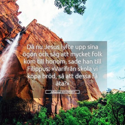 Picture 05 - Johannes 6:5 SV1917 - Då nu Jesus lyfte upp sina ögon och såg att - Bible Verse Picture