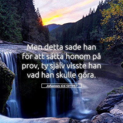 Picture 05 - Johannes 6:6 SV1917 - Men detta sade han för att sätta honom på - Bible Verse Picture