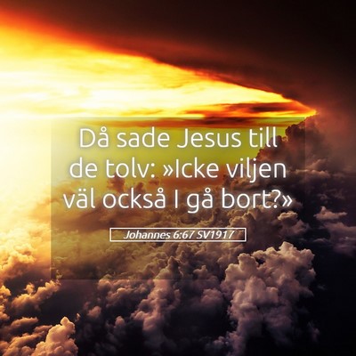 Picture 05 - Johannes 6:67 SV1917 - Då sade Jesus till de tolv: »Icke viljen väl - Bible Verse Picture