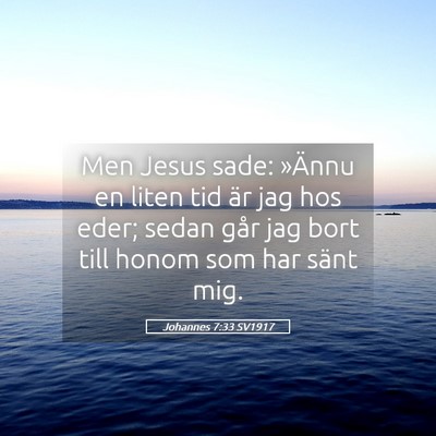 Picture 05 - Johannes 7:33 SV1917 - Men Jesus sade: »Ännu en liten tid är jag hos - Bible Verse Picture