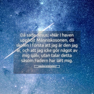Picture 05 - Johannes 8:28 SV1917 - Då sade Jesus: »När I haven upphöjt - Bible Verse Picture