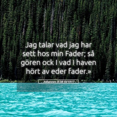 Picture 05 - Johannes 8:38 SV1917 - Jag talar vad jag har sett hos min Fader; så - Bible Verse Picture