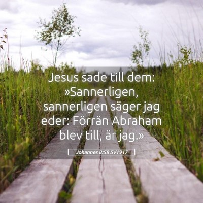 Picture 05 - Johannes 8:58 SV1917 - Jesus sade till dem: »Sannerligen, sannerligen - Bible Verse Picture