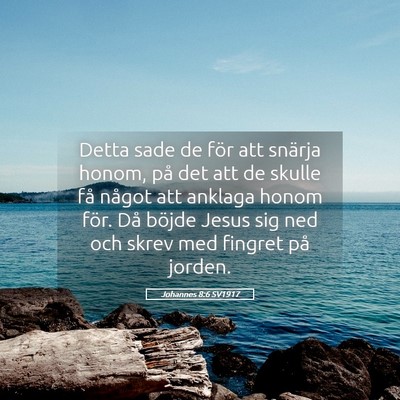 Picture 05 - Johannes 8:6 SV1917 - Detta sade de för att snärja honom, på det att - Bible Verse Picture