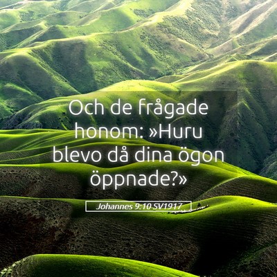 Picture 05 - Johannes 9:10 SV1917 - Och de frågade honom: »Huru blevo då dina - Bible Verse Picture