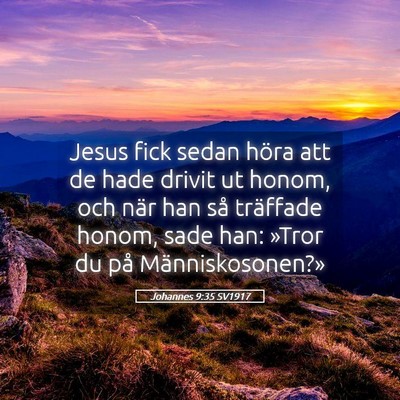 Picture 05 - Johannes 9:35 SV1917 - Jesus fick sedan höra att de hade drivit ut - Bible Verse Picture