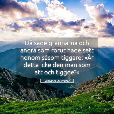 Picture 05 - Johannes 9:8 SV1917 - Då sade grannarna och andra som förut hade sett - Bible Verse Picture