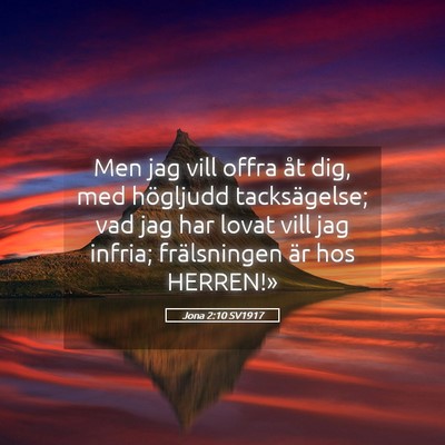 Picture 05 - Jona 2:10 SV1917 - Men jag vill offra åt dig, med högljudd - Bible Verse Picture