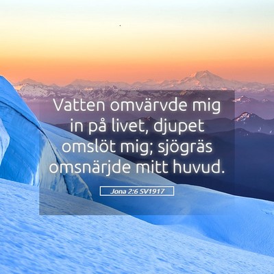 Picture 05 - Jona 2:6 SV1917 - Vatten omvärvde mig in på livet, djupet omslöt - Bible Verse Picture