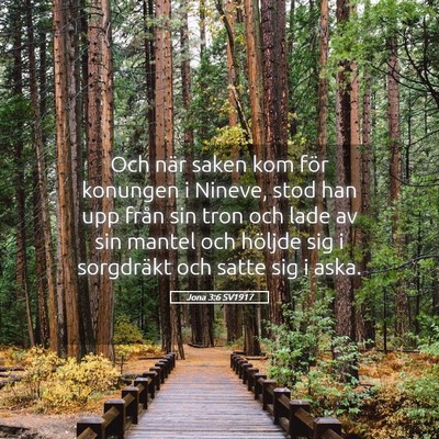 Picture 05 - Jona 3:6 SV1917 - Och när saken kom för konungen i Nineve, stod - Bible Verse Picture