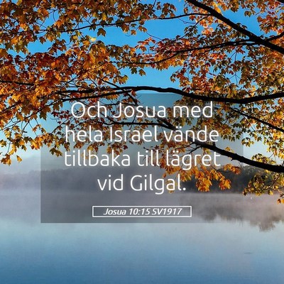 Picture 05 - Josua 10:15 SV1917 - Och Josua med hela Israel vände tillbaka till - Bible Verse Picture