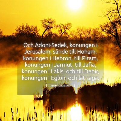 Picture 05 - Josua 10:3 SV1917 - Och Adoni-Sedek, konungen i Jerusalem, sände - Bible Verse Picture